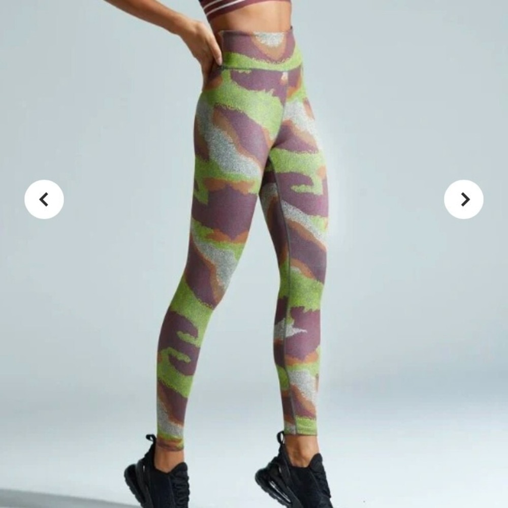 Noli Sedona Leggings High Rise Earth‎ Tone Camo Dot Print Womens Size Small